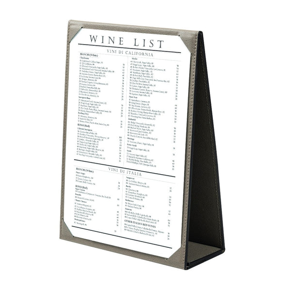 Tavola No 2 Leather Menu Holder A4 by Giobagnara in brown calfskin, double-sided with magnetic closure.