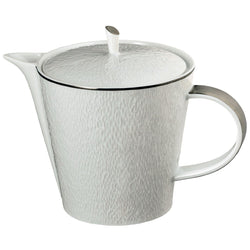 Raynaud Minéral Platinum porcelain tea and coffee pot with platinum rim handcrafted in Limoges

