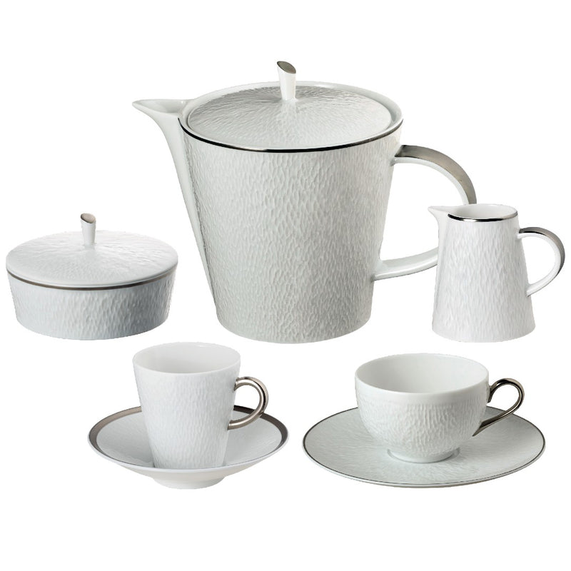 Raynaud Minéral Platinum 15-piece Limoges porcelain tea and coffee set with platinum detailing