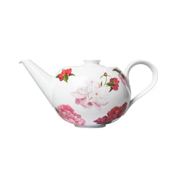 Paraiso large porcelain teapot  featuring pink and red floral motifs by Sieger by Fürstenberg