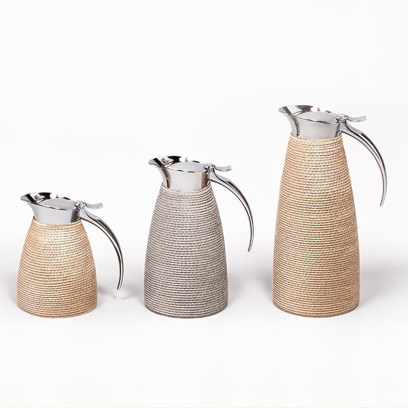 Luxury insulated carafes Amboise by Pigment France x Giobagnara in TechStraw and stainless steel – handcrafted Italian design for refined entertaining.