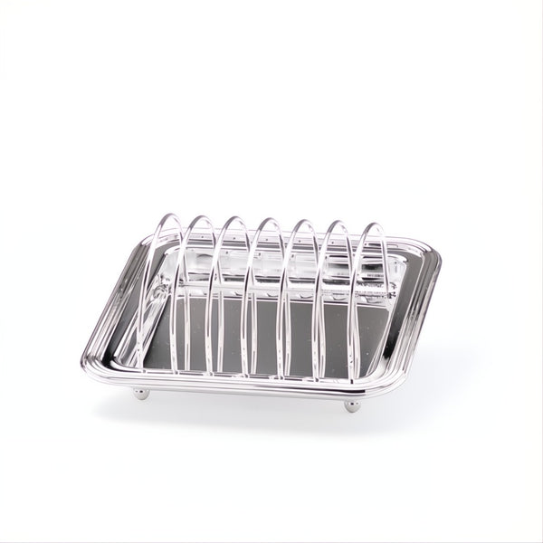 Toast Rack Holder with Tray English Silver-Plated by Greggio