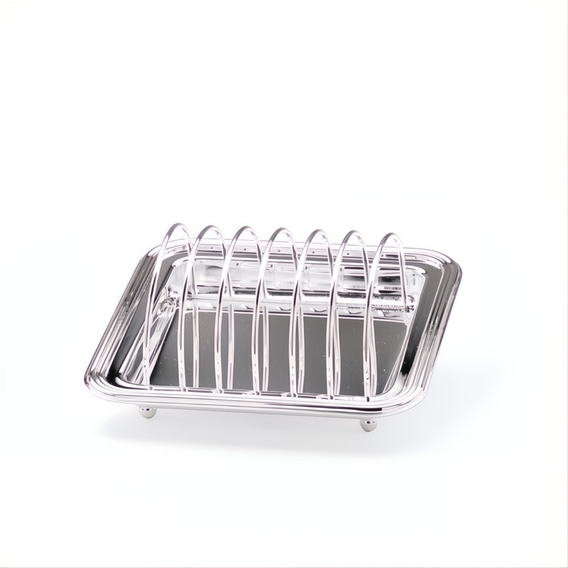 Toast Rack Holder with Tray English Silver-Plated by Greggio