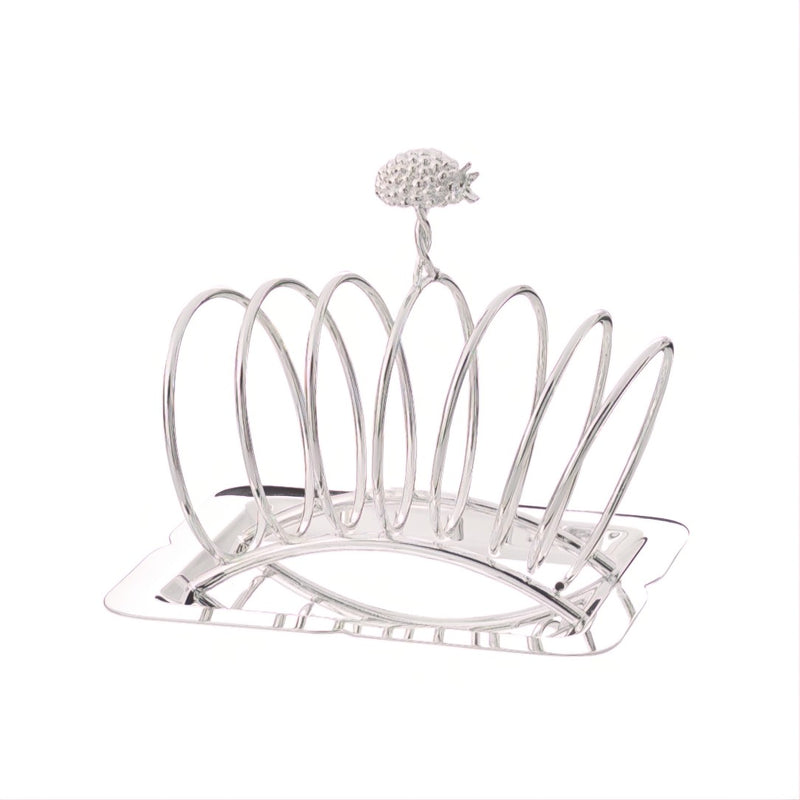 Toast Rack Holder with Tray Raspberry Silver-Plated by Greggio