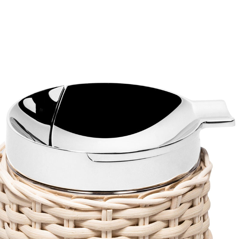 Close-up toledo rattan ashtray by pigment france and giobagnara luxury windproof ashtray