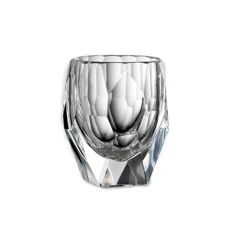 Faceted clear acrylic tumblers baroque pop art style by Mario Luca Giusti