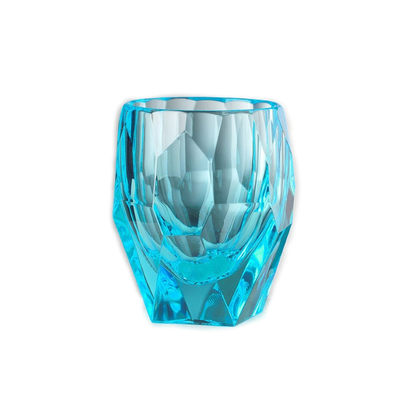 Set of 6 turquoise Super Milly acrylic tumblers crystal look by Mario Luca Giusti