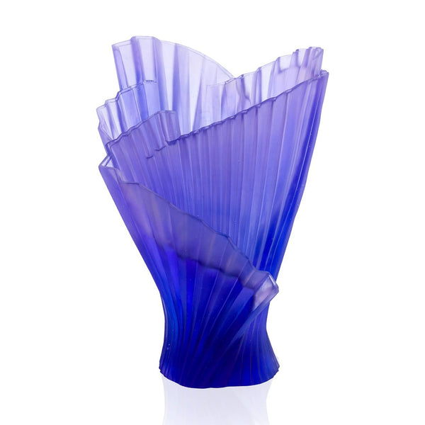 Blue and purple vase on a white background