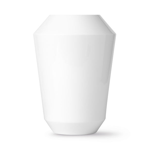 Large Luna White porcelain vase with matte finish by Sieger by Fürstenberg