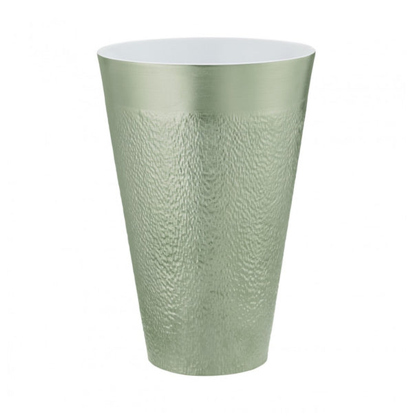 Raynaud Minéral Irisé Céladon porcelain vase with iridescent celadon glaze, presented in luxury gift box