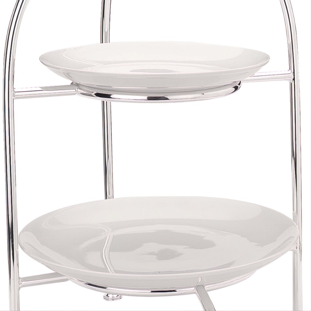 Two-Tier Frame Pastry Stand Villa Borghese Silver-Plated by Greggio ...