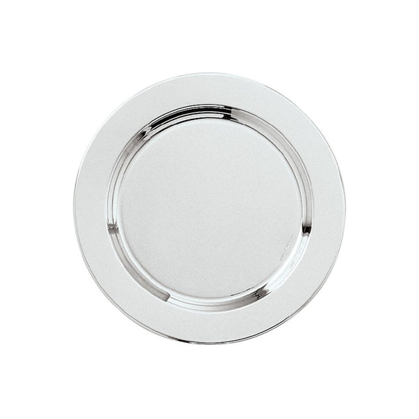 Villa Carlotta silver plated bottle coaster or bread plate by Greggio, elegant Italian table decor