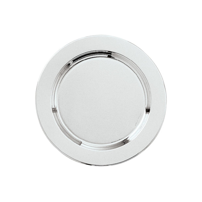Villa Carlotta silver plated bottle coaster or bread plate by Greggio, elegant Italian table decor