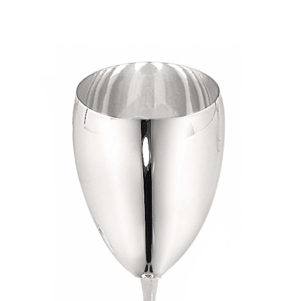 Elegant Greggio silver plated water glass for fine dining and entertaining Closeup