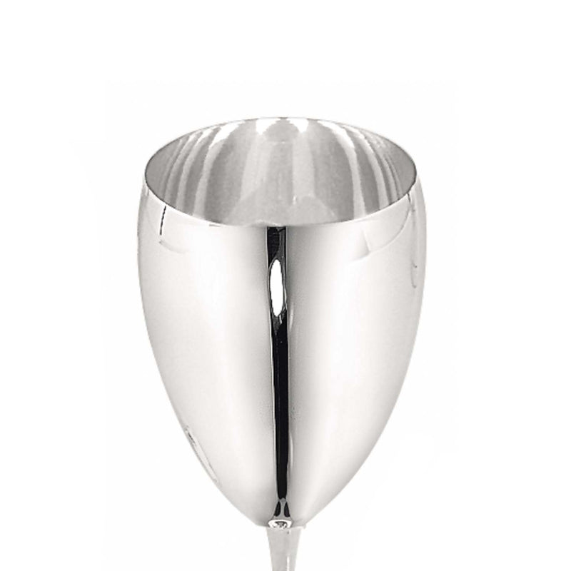 Elegant Greggio silver plated water glass for fine dining and entertaining Closeup