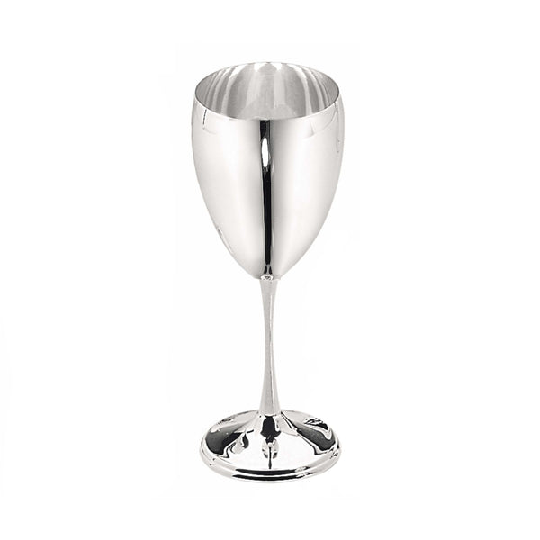 Luxury silver plated water glass by Greggio – handcrafted Italian drinkware
