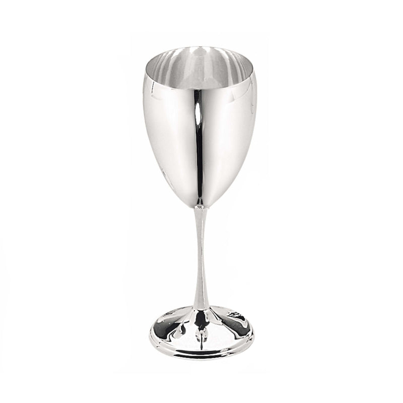 Luxury silver plated water glass by Greggio – handcrafted Italian drinkware