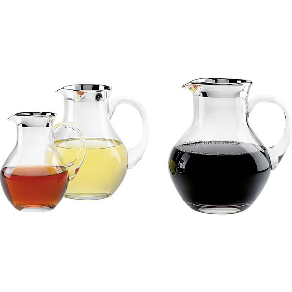 Handcrafted Crystal Anny Jug 1.4 L Decorated with Elegant Fine Silver by Sonja Quandt on a white background