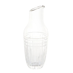 Aghata crystal water pitcher 27cm with platinum detailing and geometric cut design by Cristallerie de Montbronn