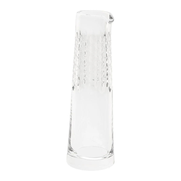 Ulysse crystal water pitcher with siren-scale hand-cut detailing by Cristallerie de Montbronn.