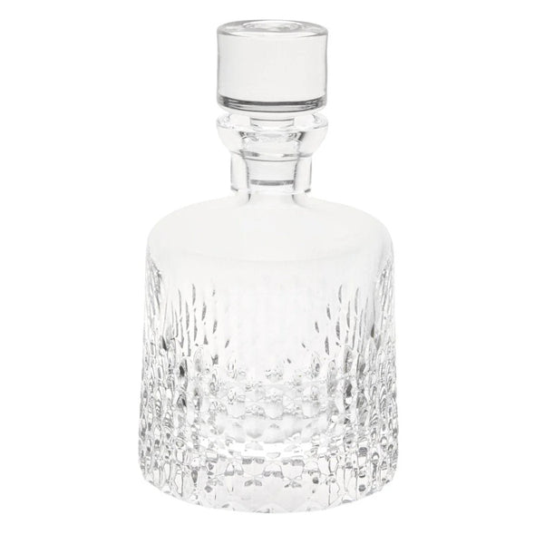 Ulysse crystal whiskey decanter with siren-scale engravings by Cristallerie de Montbronn.