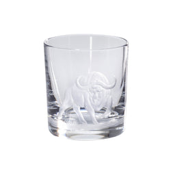 Luxury Crystal Whiskey Glass with Buffalo Engraving – Big Five Collection by Sonja Quandt