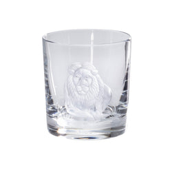 Luxury Crystal Whiskey Glass with Lion Engraving – Big Five Collection by Sonja Quandt