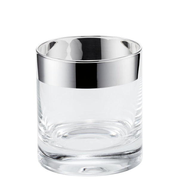 Luxury Whisky Glass Crystal with 2cm Fine Silver Rim – Paris Collection by Sonja Quandt