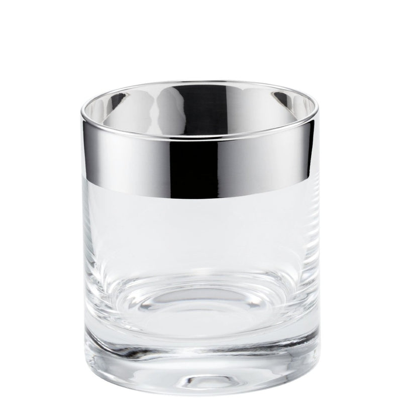 Luxury Whisky Glass Crystal with 2cm Fine Silver Rim – Paris Collection by Sonja Quandt