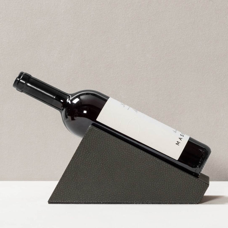 Styled Giobagnara Supertuscan leather wine bottle holder in cipress for standard and magnum bottles