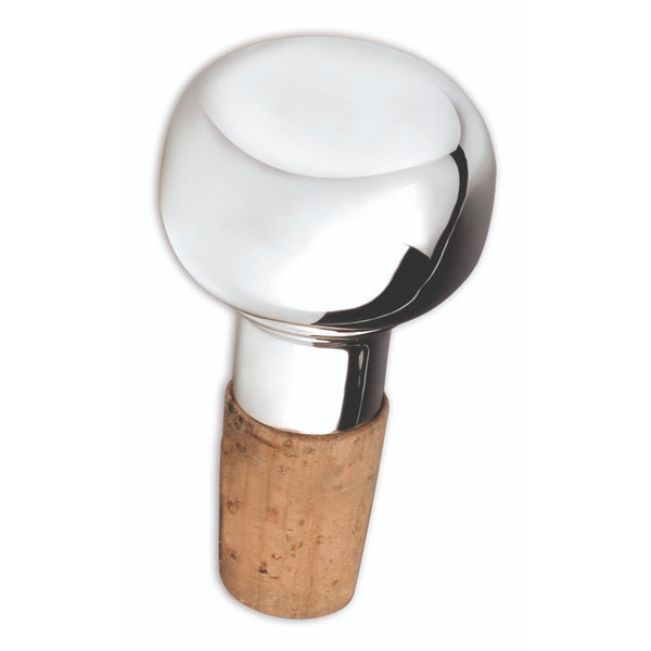 Close-up of Wine bottle stopper plain sterling silver and cork by Sonja Quandt