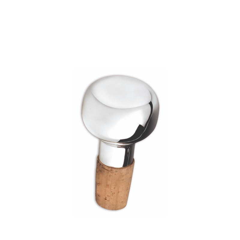 Wine bottle stopper plain sterling silver and cork by Sonja Quandt