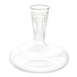 Aghata crystal wine decanter with platinum rim and geometric cut design by Cristallerie de Montbronn