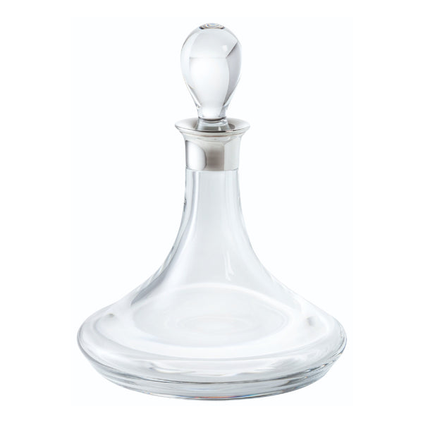 Brasilia crystal wine decanter with silver sterling collar by Sonja Quandt