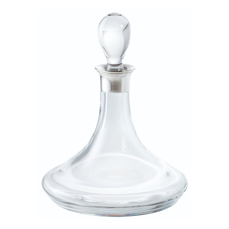 Brasilia crystal wine decanter with silver sterling collar by Sonja Quandt