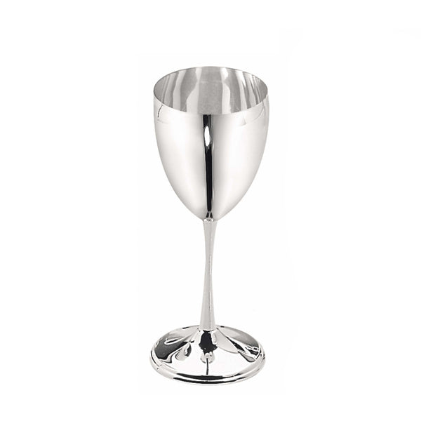 Luxury silver plated wine glass by Greggio – handcrafted Italian stemware