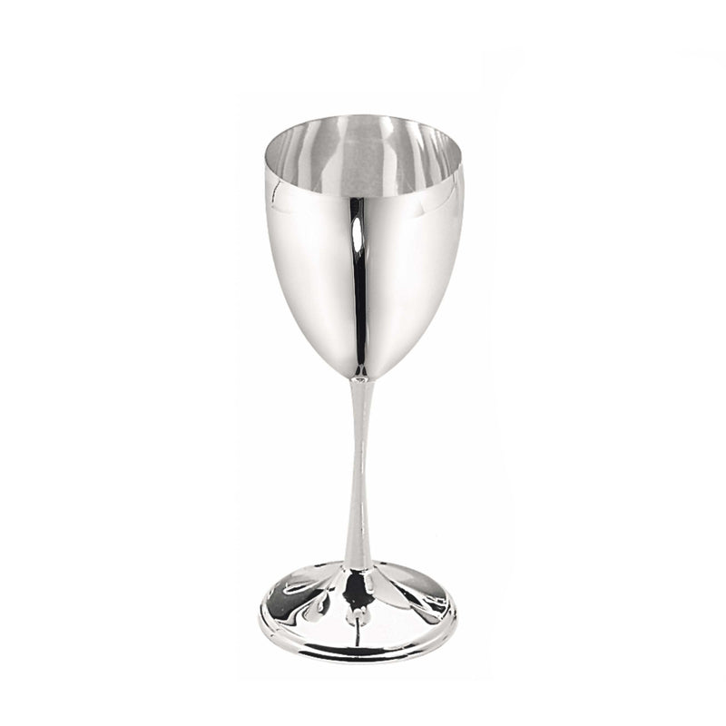 Luxury silver plated wine glass by Greggio – handcrafted Italian stemware