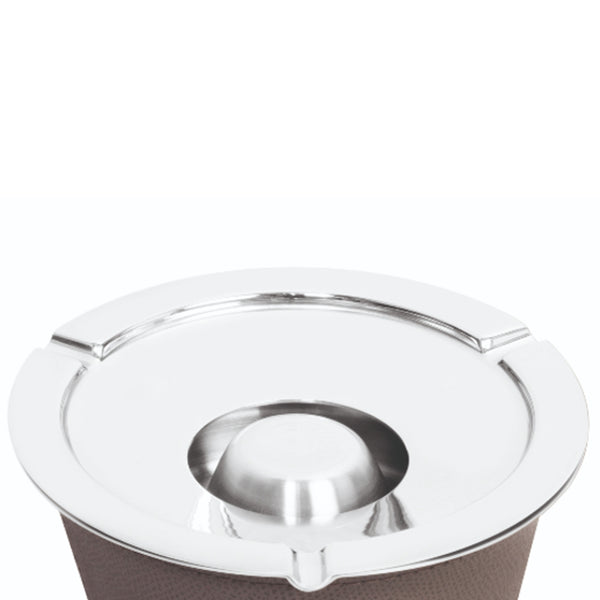 zephyro leather ashtray by giobagnara chrome plated brass windproof design