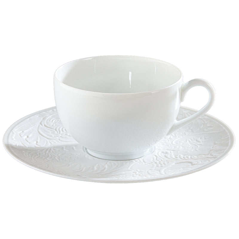 Tea Cup & Saucer 25cl - 'Italian Renaissance' in White