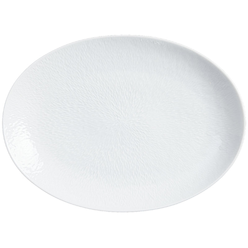 Oval Platter Fully Engraved Large - Minéral White