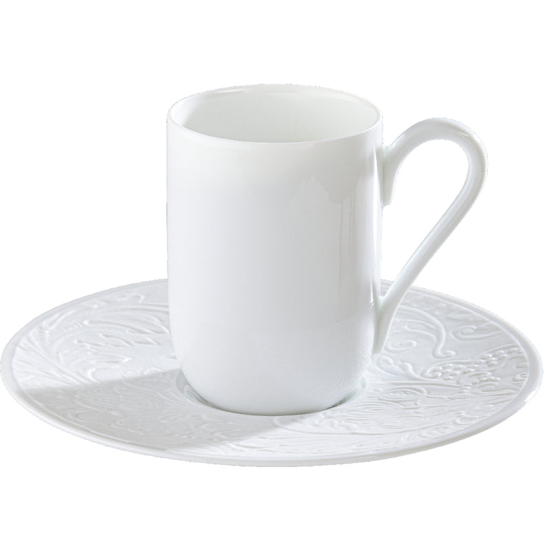 Espresso Cup & Saucer - 'Italian Renaissance' in White