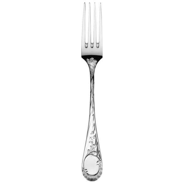 Vendôme silver-plated dinner fork with ornate French-inspired handle design.