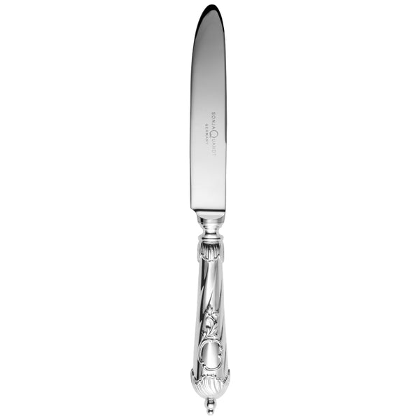 Vendôme silver-plated dessert knife with detailed handle.