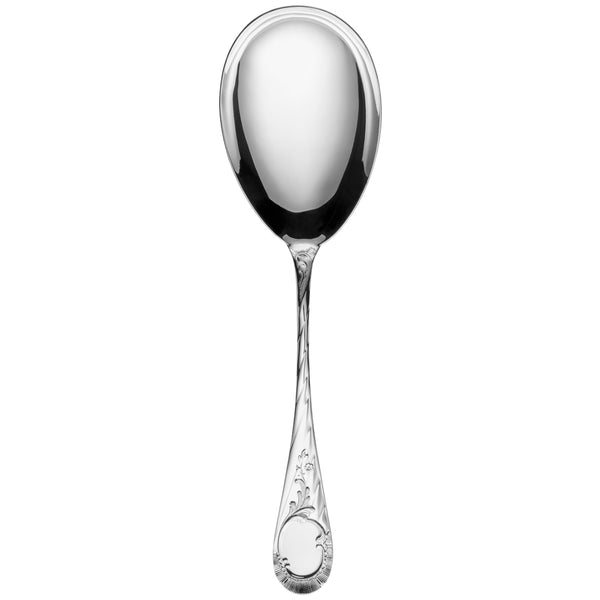 Silver-plated Vendôme serving spoon with ornate handle.