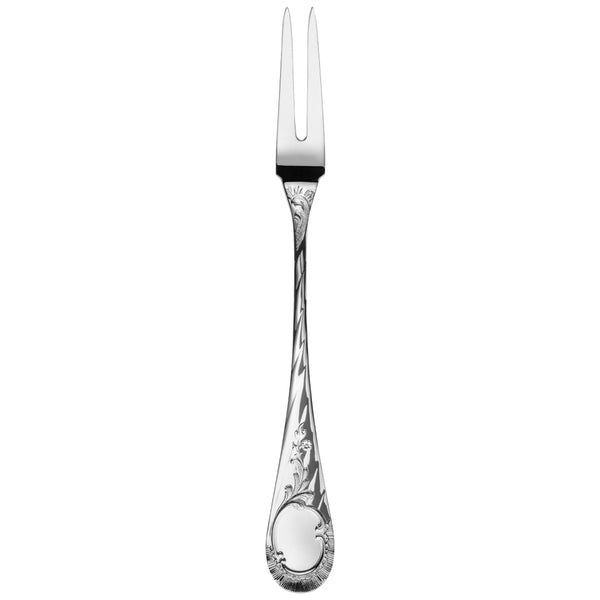Silver-plated Vendôme meat fork with ornate handle bu Sonja Quandt.