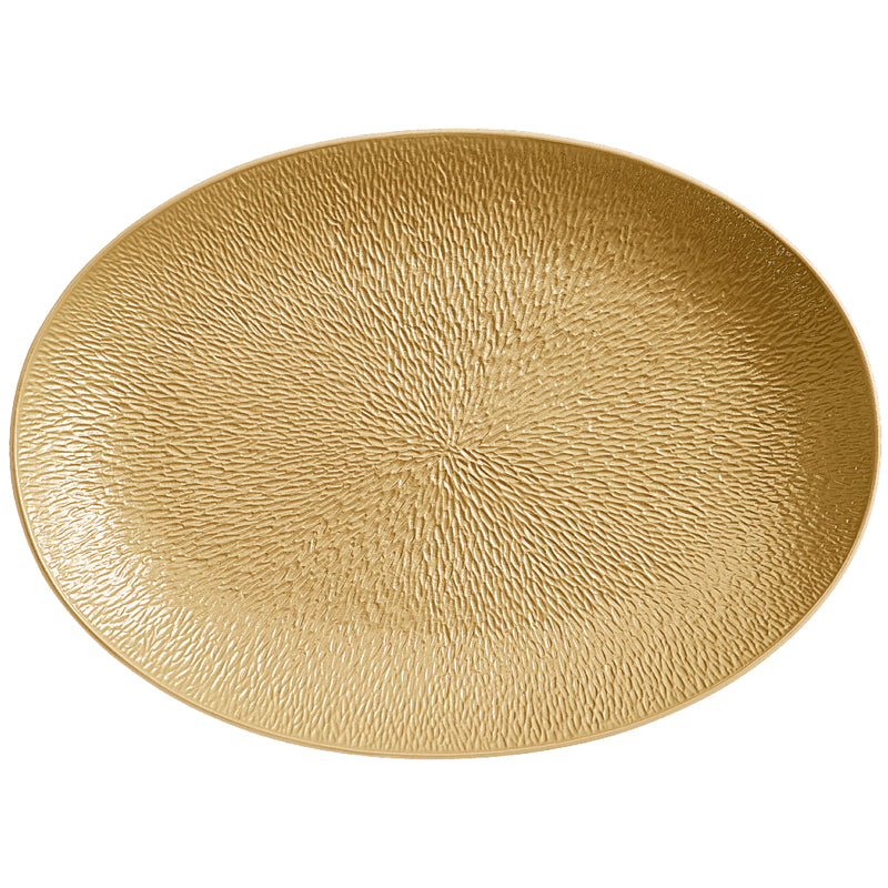 Oval Platter Fully Engraved Large - Minéral Gold