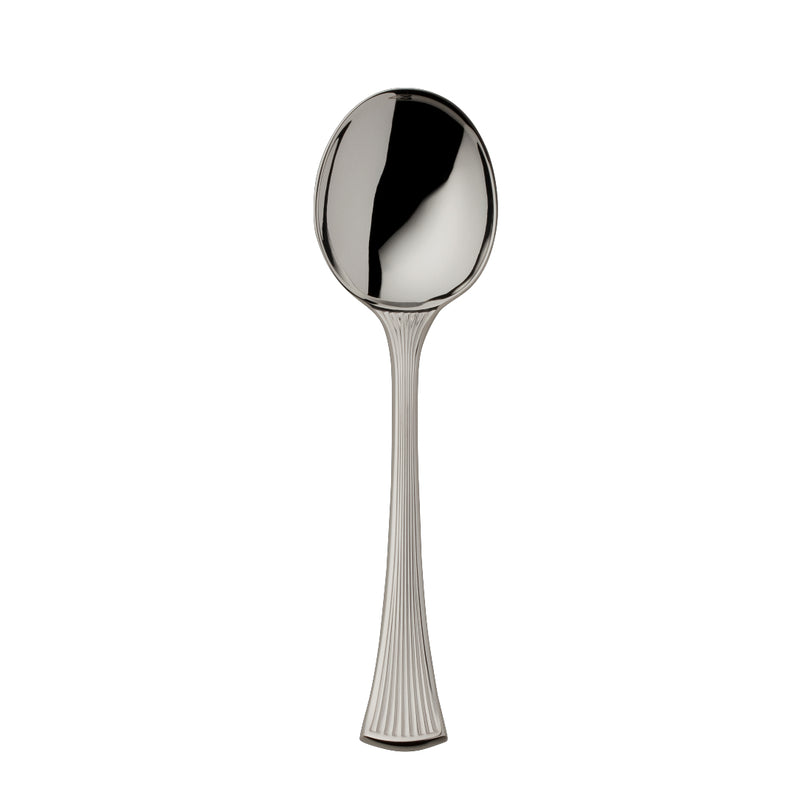 Cream Spoon – Avenue silver-plated spoon with deep rounded bowl and sculpted ridged handle