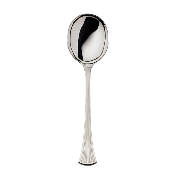 Potato Server – Avenue silver-plated server with wide curved bowl and sculpted ridged handle