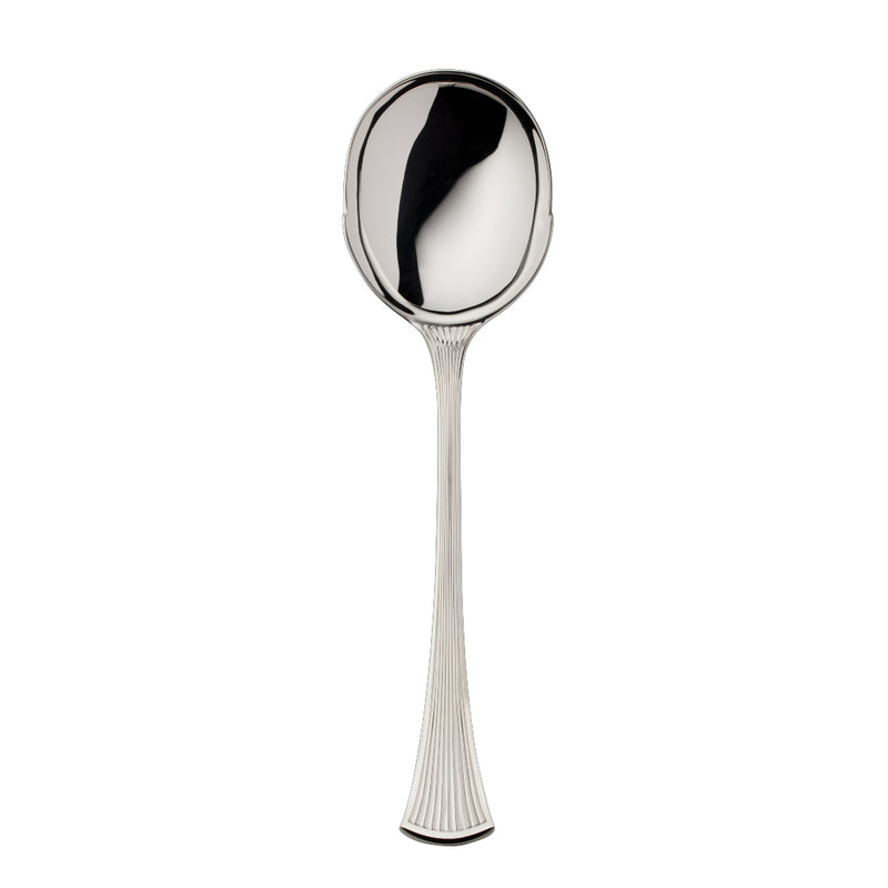 Potato Server – Avenue silver-plated server with wide curved bowl and sculpted ridged handle
