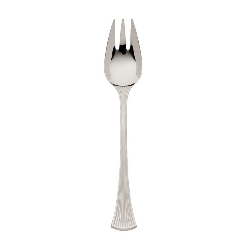 Vegetable Fork – Avenue silver-plated fork with long tapered prongs and sculpted ridged handle.